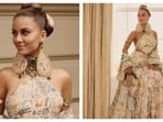 Natasha Poonawalla looks gorgeous in a stunning silk saree with delicate katha embroidery. 