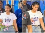 Radhika Merchant attends the Mumbai Indians IPL match. 