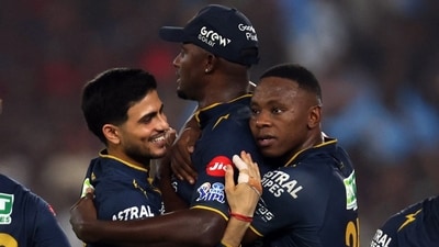 Jason Holder was arguably GT's MVP in the first innings – not just with the ball, where he took two wickets, but also in the field, where he took three catches, including a sharp one of Rajat Patidar. (REUTERS)
