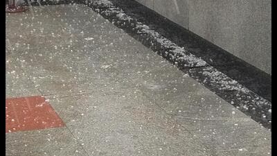 Hailstorm seen in Ghaziabad on Thursday. (Hindustan Times) Hailstorm seen in Ghaziabad on Thursday. (Hindustan Times)