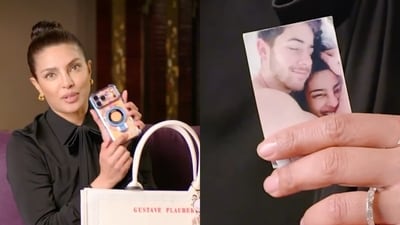 Priyanka Chopra flaunts her love for Malti and Nick Jonas that she carries with her in her bag. Priyanka Chopra flaunts her love for Malti and Nick Jonas that she carries with her in her bag.