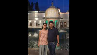 Saanvi Agarwal with her father Saanvi Agarwal with her father