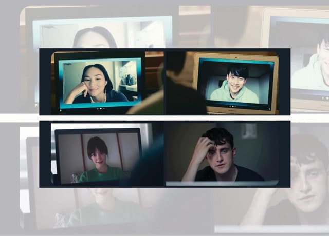 In Past Lives (2023) and Normal People (2020), video calls bridge the distance between the leads. In Past Lives (2023) and Normal People (2020), video calls bridge the distance between the leads.