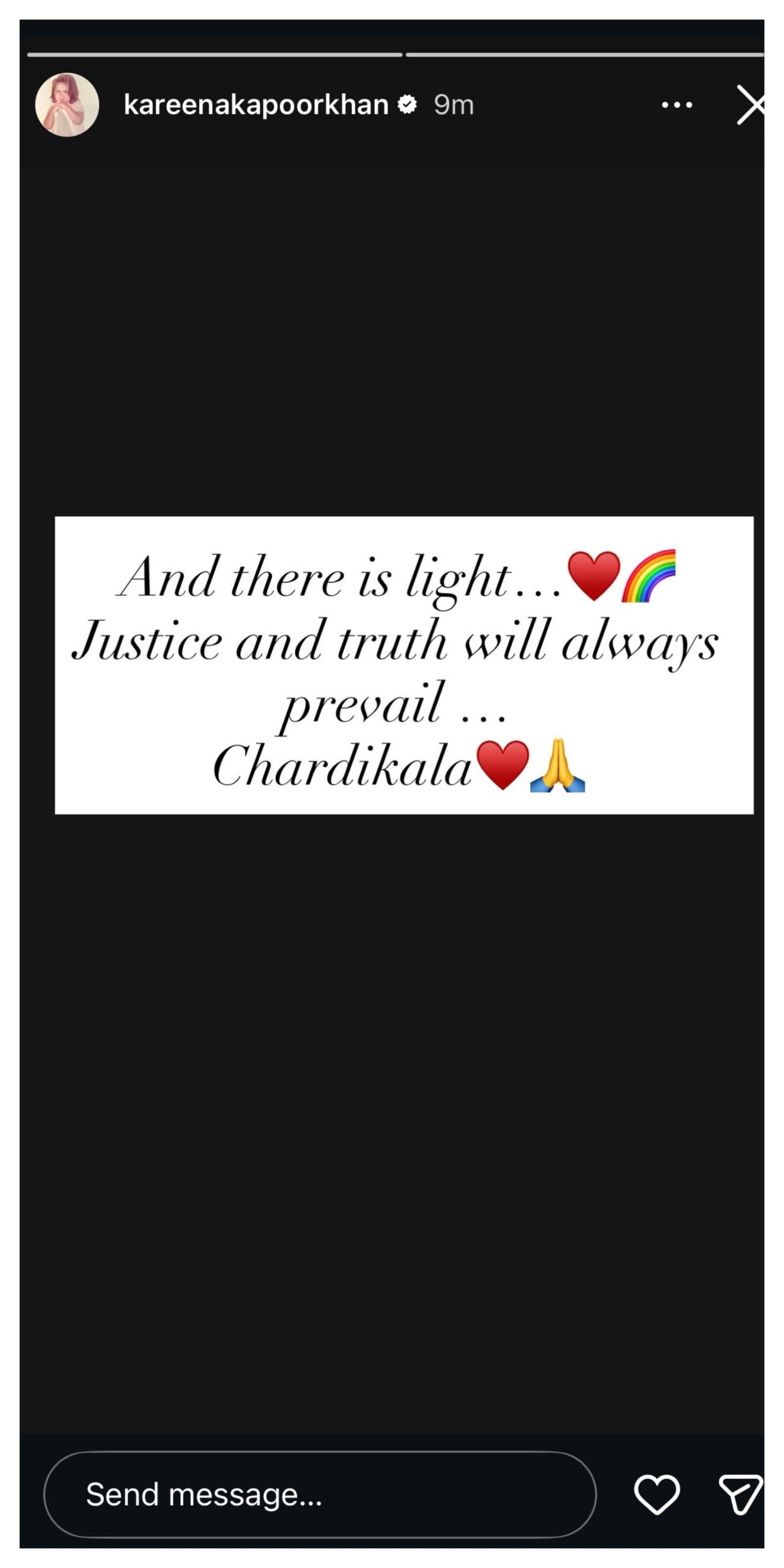 Kareena via Instagram Stories. Kareena via Instagram Stories.
