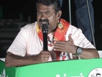 Senthamizhan Seeman at a political rally in Tamil Nadu