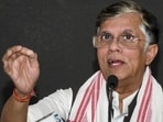 Congress leader Pawan Khera addresses a press conference in Guwahati in early April 1. (PTI File)