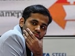 File image of India's chess grandmaster Arjun Erigaisi gestures during a game in the Tata Steel Chess India 2024 tournament in Kolkata. (AFP)