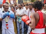 AIADMK candidate from Royapuram constituency, D Jayakumar, during a voter outreach ahead of the Tamil Nadu Assembly elections, in Chennai, Wednesday, April 15, 2026. 