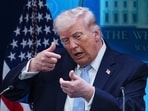 US President Donald Trump pretends to aim a sniper gun while speaking with reporters in the James Brady Press Briefing Room at the White House in Washington, April 6, 2026. US President Donald Trump pretends to aim a sniper gun while speaking with reporters in the James Brady Press Briefing Room at the White House in Washington, April 6, 2026.