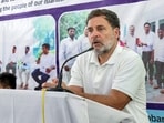 Congress MP and Lok Sabha LoP Rahul Gandhi addresses an event