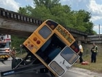 A school bus crashed in Goldsboro, North Carolina.