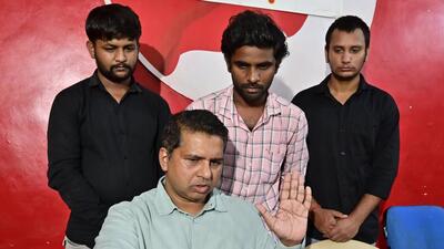Anant Chauhan, Chiranjeevi Tithi and Ravi Suresh are three Indian seafarers who were on-board cargo carrier MV Ilda. The missile attacks started when they were midway on the Strait of Hormuz. They have now returned to India. (Anshuman Poyrekar/HT Photo) Anant Chauhan, Chiranjeevi Tithi and Ravi Suresh are three Indian seafarers who were on-board cargo carrier MV Ilda. The missile attacks started when they were midway on the Strait of Hormuz. They have now returned to India. (Anshuman Poyrekar/HT Photo)