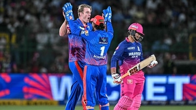 Vaibhav Sooryavanshi lasted just two balls against the Delhi Capitals. (AFP)