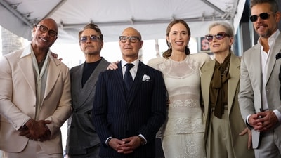 High-profile actors like Dwayne “The Rock” Johnson, Robert Downey Jr, Meryl Streep and Matt Damon were also in attendance for the ceremony, who spoke in their honour. (REUTERS)