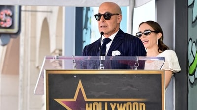 During his speech, Stanley Tucci said, “It has been an honour and absolutely exhausting to be a part of Hollywood for 45 years. But I wouldn't have traded it for the world.” (AFP) During his speech, Stanley Tucci said, “It has been an honour and absolutely exhausting to be a part of Hollywood for 45 years. But I wouldn't have traded it for the world.” (AFP)