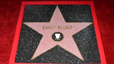 A closer look at the newly unveiled star honouring Emily Blunt on the Hollywood Walk of Fame. (AFP) A closer look at the newly unveiled star honouring Emily Blunt on the Hollywood Walk of Fame. (AFP)