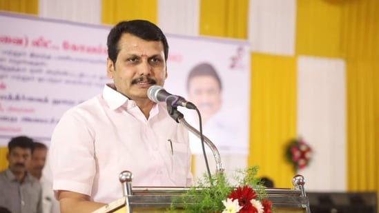 DMK candidate V Senthil Balaji from Coimbatore (South) Assembly constituency. (Twitter)