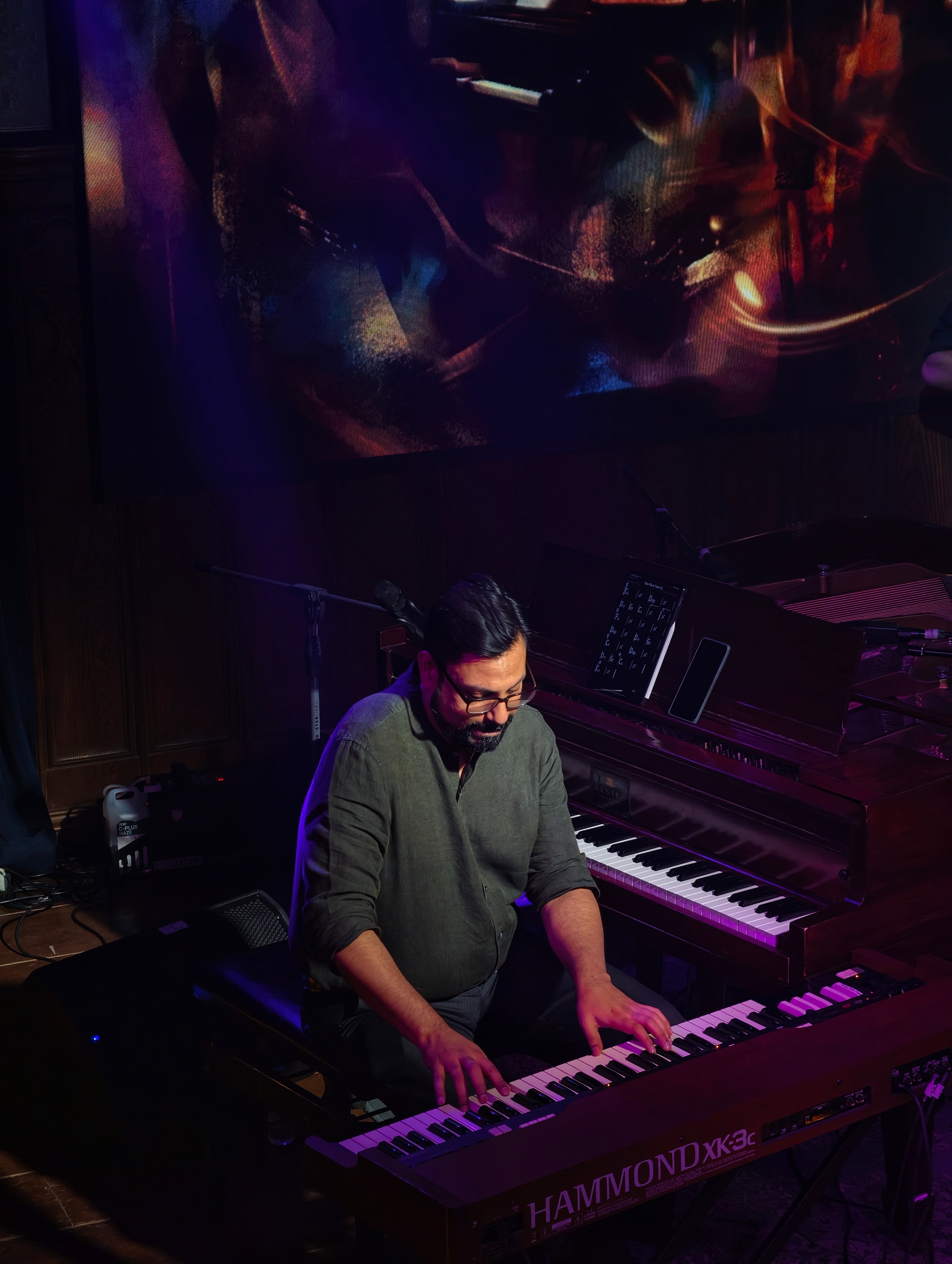 Arjun Sagar Gupta, the founder of The Piano Man, playing the piano on stage. (The Piano Man) Arjun Sagar Gupta, the founder of The Piano Man, playing the piano on stage. (The Piano Man)