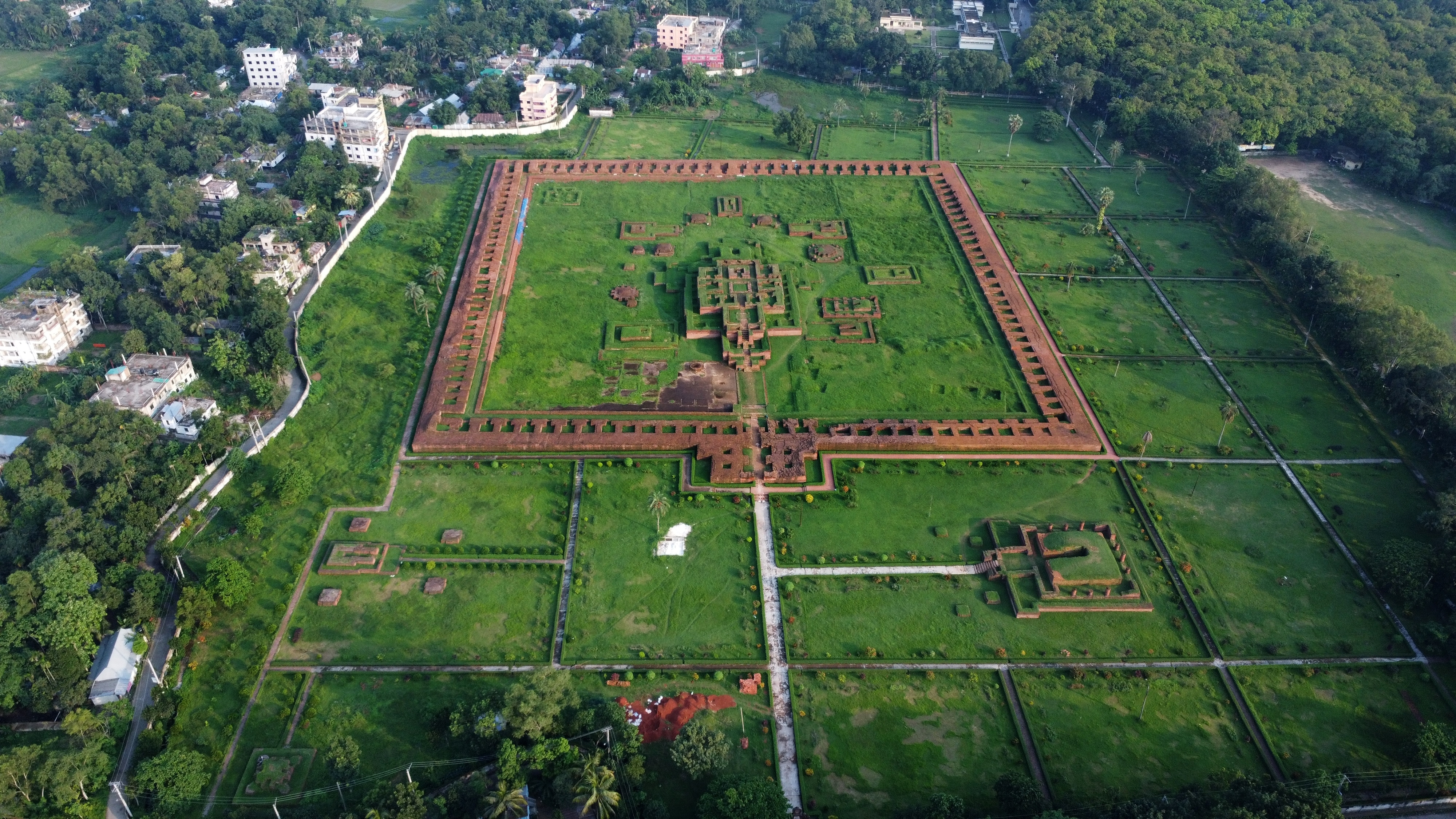Drone view of Shalbon Buddho Bihar in Mainamati, Comilla, Bangladesh. It dates back to the 7th-century. (Shutterstock) Drone view of Shalbon Buddho Bihar in Mainamati, Comilla, Bangladesh. It dates back to the 7th-century. (Shutterstock)