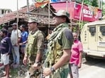 Security personnel deployed in the Falta area amid protests by locals who alleged threats and intimidation by TMC leaders ahead of the West Bengal Assembly Elections 2026, in South 24 Parganas on Saturday.
Security personnel deployed in the Falta area amid protests by locals who alleged threats and intimidation by TMC leaders ahead of the West Bengal Assembly Elections 2026, in South 24 Parganas on Saturday.