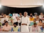 BJP Punjab president Sunil Jakhar during the mock Punjab session in Chandigarh on Friday. (Ravi Kumar/HT)