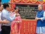 Cabinet minister Sanjeev Arora during the inauguration at Focal Point in Ludhiana on Saturday. (HT Photo)