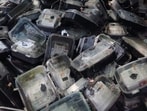 Dismantled smart meters piled up at Akola electricity sub station in Agra on Friday (HT Photo)