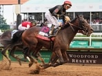 Golden Tempo (19) ridden by Jose L. Ortiz wins the 152nd running of the Kentucky Derby horse race at Churchill Downs.