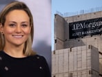 Lorna Hajdini (L) and a building of JP Morgan Chase.