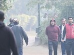 New Delhi, India - Nov. 17, 2025: People on morning walk during air quality remains in 'very poor' category, at Lodhi Garden in New Delhi, India, on Monday, November 17, 2025. (Photo by Arvind Yadav/ Hindustan Times) (Hindustan Times)