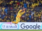 Sarfaraz Khan takes the catch of Naman Dhir during the CSK vs MI match.