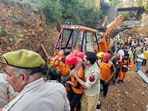 Rescue operations underway after a portion of an under-construction bridge collapsed in the Bantalab Thathar area, in Jammu on Friday. (ANI)