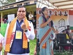 Jayanta Malla Baruah of the BJP secured Nalbari seat in 2021. Cogress's Nandita Garlosa is contesting from Haflong Madipur constituency seat. (X/@jayanta_malla/@GorlosaNandita) 
