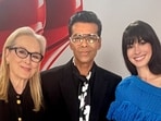 Filmmaker Karan Johar met Meryl Streep and Anne Hathaway during the promotional tour for The Devil Wears Prada 2 a few weeks ago. Filmmaker Karan Johar met Meryl Streep and Anne Hathaway during the promotional tour for The Devil Wears Prada 2 a few weeks ago.