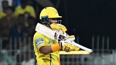 After his expensive purchase in the auction, Kartik Sharma was yet to prove his quality for CSK. His maiden half-century wasn't necessarily the most exhilarating, but it was confident and capable – providing him key runs under the belt, before adding the winning runs as well. (AP)