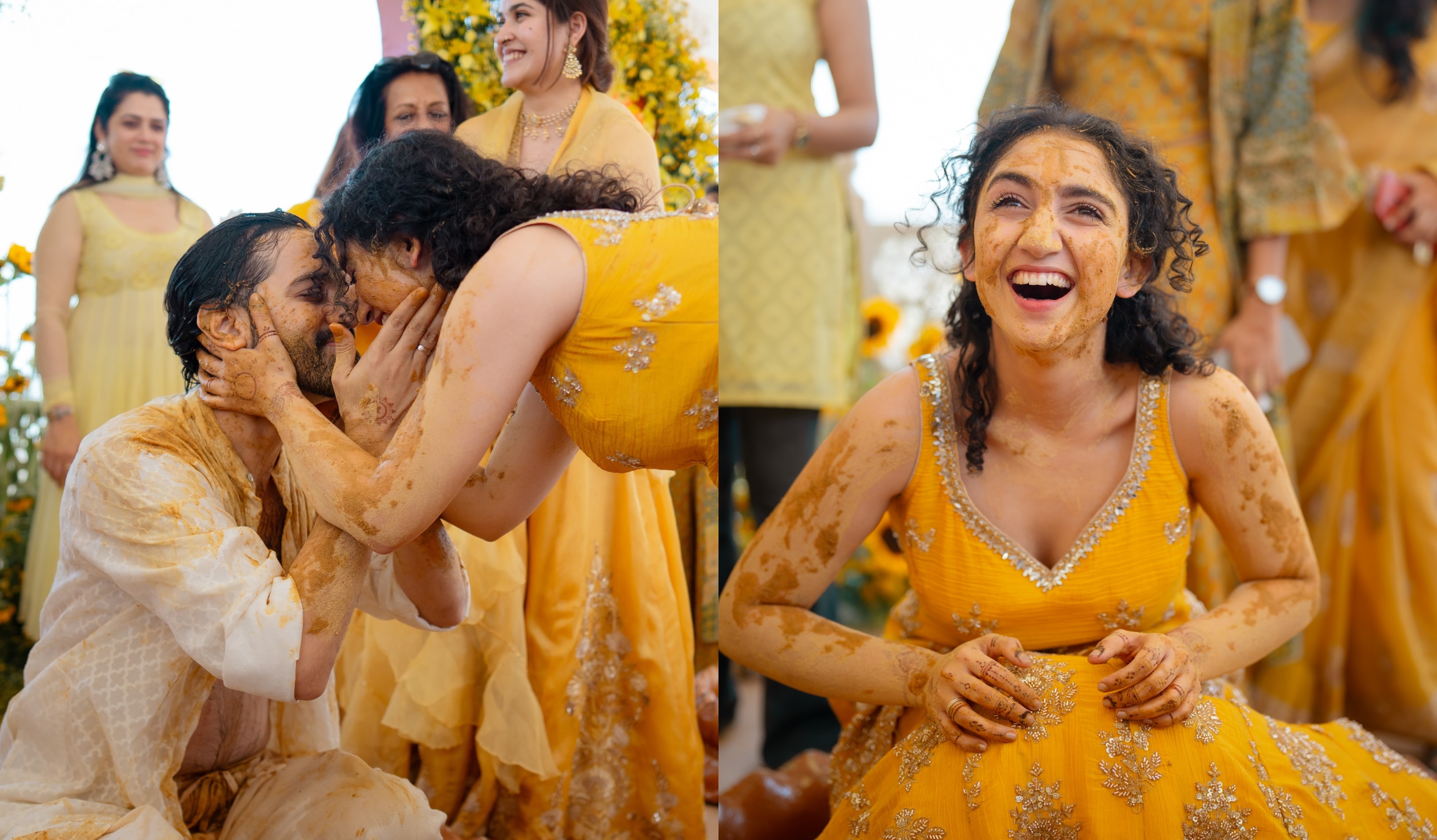 Sanjeeta Bhattacharya and Raag Sethi on their haldi