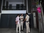 Police outside the residence in Green Park where the Delhi judge died by suicide Police outside the residence in Green Park where the Delhi judge died by suicide