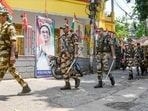 Howrah: Security personnel patrol on the eve of counting and results of the West Bengal Assembly polls, in Howrah, West Bengal, Sunday, May 3, 2026. 