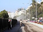 Similarly, the ongoing repair works at Marine Drive has caused huge inconvenience to the citizens. (Kunal Patil/HT photo)