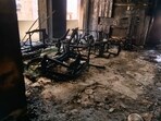 A devastating fire ripped through four floors of a residential building in Delhi's Vivek Vihar.