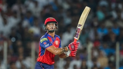 After the team was struggling on 36/4, Suryansh Shedge was tasked with reconstructing, and played a fine knock of 57(29). His acceleration came with a big 27-run over off the bowling of Manav Suthar, displaying his power and deputising well for Shashank SIngh. (ANI Picture Service) After the team was struggling on 36/4, Suryansh Shedge was tasked with reconstructing, and played a fine knock of 57(29). His acceleration came with a big 27-run over off the bowling of Manav Suthar, displaying his power and deputising well for Shashank SIngh. (ANI Picture Service)