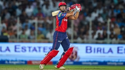 Suryansh Shedge plays a shot during the PBKS vs GT match. (ANI Picture Service) Suryansh Shedge plays a shot during the PBKS vs GT match. (ANI Picture Service)