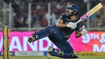 Washington Sundar saw a shuffle of position down to number five, and delivered from that position. The all-rounder scored 40*(23) with five fours, and a six to wrap up the match in style when only two balls were left. (AFP) Washington Sundar saw a shuffle of position down to number five, and delivered from that position. The all-rounder scored 40*(23) with five fours, and a six to wrap up the match in style when only two balls were left. (AFP)