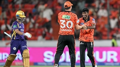For SRH, Sakib Hussain ended his day with figures of 1/17 (3). (AFP)