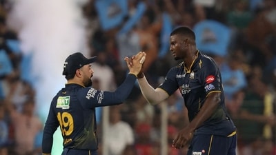 After a player of the match performance against RCB, Jason Holder kept it going with 4 crucial wickets, becoming one of the primary wicket-takers for GT in Prasidh Krishna's absence. The West Indian player proving to be extremely valuable. (REUTERS)