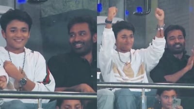 Kollywood Stars Dhanush, Shruti Haasan Light Up CSK vs MI IPL 2026 Match in Chennai