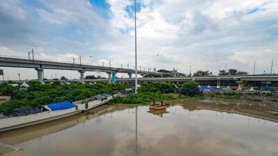 In September, 2025, Yamuna peaked at 207.48 metres, which was its third highest water-level recorded in the city. (HT PHOTO) In September, 2025, Yamuna peaked at 207.48 metres, which was its third highest water-level recorded in the city. (HT PHOTO)