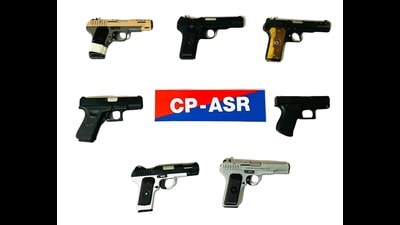 The consignments of illegal arms were delivered from across the border through drones and were further distributed among criminal elements through their associates, the Punjab DGP said. (HT) The consignments of illegal arms were delivered from across the border through drones and were further distributed among criminal elements through their associates, the Punjab DGP said. (HT)