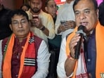 Assam Chief Minister addresses media as the party leads in the vote counting for the Assam assembly elections. (Abdul Sajid/ANI)