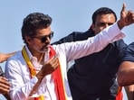 Tamilaga Vettri Kazhagam (TVK) chief Vijay during a campaign ahead of Tamil Nadu Assembly elections, in Tiruchirappalli.